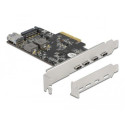 DeLOCK PCI Express x4 Card to 4 x USB Type-C + 1 x USB Type-A - SuperSpeed USB 10 Gbps - Low Profile