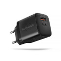 Axagon ACU-PQ20 wall charger QC3.0/AFC/FCP+ PD type-C 20 W - schwarz - USB Typ C Mobile phone, Smart