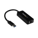 StarTech.com USB 3.0 to Gigabit Ethernet Adapter NIC w/ USB Port - Black