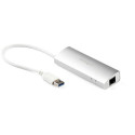 StarTech.com 3-Port Portable USB 3.0 Hub plus Gigabit Ethernet - Built-In Cable~3-Port Portable USB 