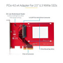 StarTech.com U.3 to PCIe Adapter Card, PCIe 4.0 x4 Adapter For 2.5&quot; U.3 NVMe SSDs, SFF-TA-1