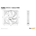 be quiet! Pure Wings 3 120mm PWM White Computer case Fan 12 cm 1 pc(s)