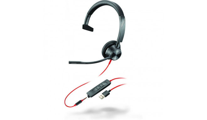"HP Poly Headset Blackwire C3315 monaural USB-A & 3.5 mm"