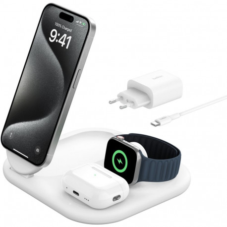 "Belkin Wireless BOOST CHARGE Qi2 3-in-1 Ladest. 15W weiß"