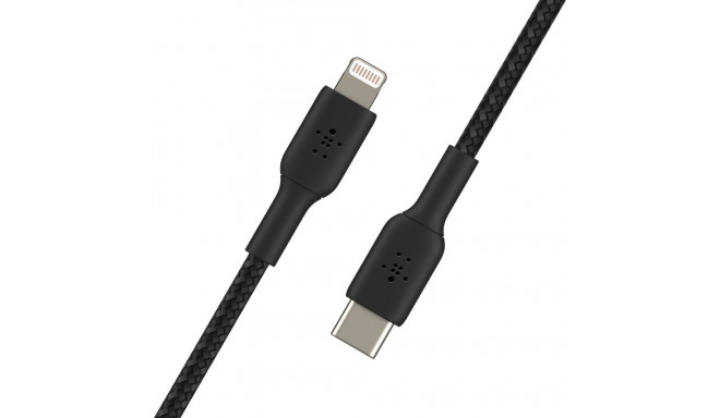 "Belkin Lightning/USB-C Kabel ummantelt mfi 1m schwarz"