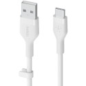 "Belkin Flex USB-A/USB-C Silikon-Kabel, 2m, weiß"