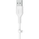 "Belkin Flex USB-A/USB-C Silikon-Kabel, 2m, weiß"