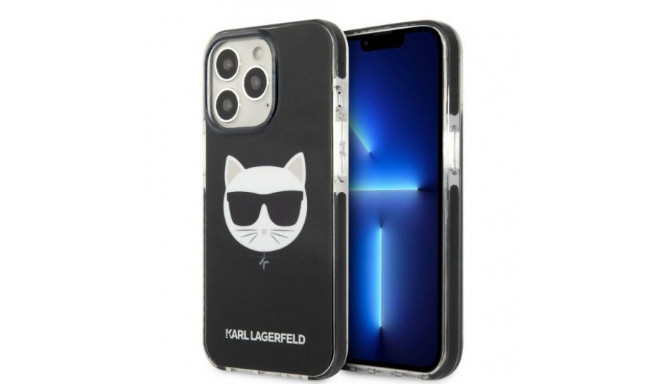 Karl Lagerfeld TPE Choupette Head ümbris iPhone 13 Pro jaoks Must