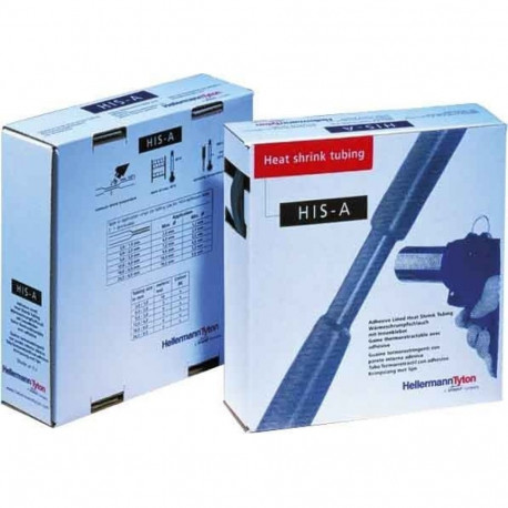 Heat shrink sleeve, glued  3:1, 6mm,black, 5m, -55-125°C