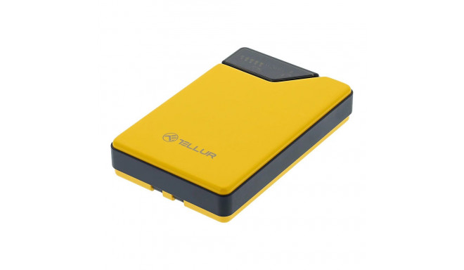 Tellur Power Bank 10000mAh, USB-C + Lightning cables built-in  yellow