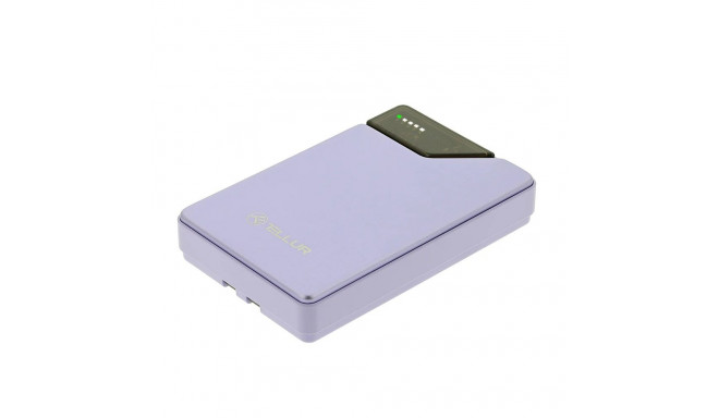 Tellur Power Bank 10000mAh, USB-C + Lightning cables built-in  purple