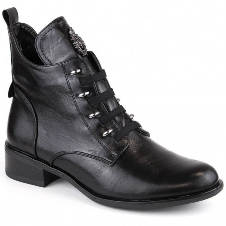 Jezzi W JEZ412A insulated flat ankle boots, black (39)