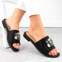 Flip-flops with rhinestones S.Barski W OLI262A, black (40) Flip-flops with rhinestones S.Barski W OLI262A, black (40)