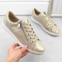 Comfortable leather shoes Rieker W RKR694, beige (37)