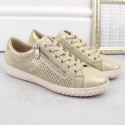 Comfortable leather shoes Rieker W RKR694, beige (37)