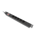 POWER DISTRIBUTION UNIT (PDU) 19" LANBERG 1U 16A 2M 5X SCHUKO OUTLETS BLACK