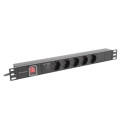 POWER DISTRIBUTION UNIT (PDU) 19" LANBERG 1U 16A 2M 5X SCHUKO OUTLETS BLACK