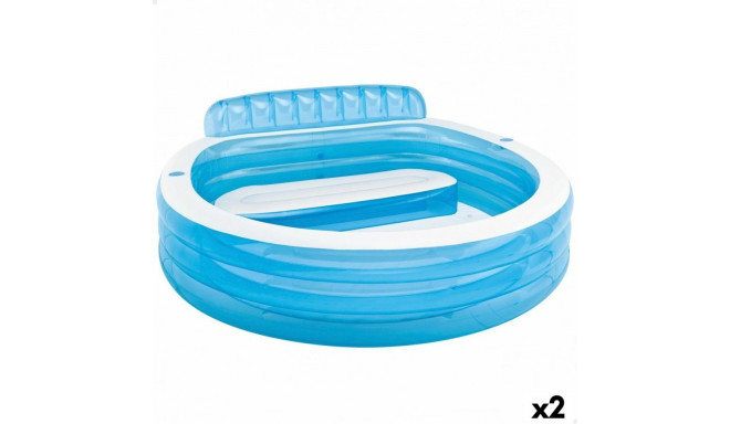 Inflatable pool Intex Armchair Blue White 590 L 229 x 79 x 218 cm (2 Units)