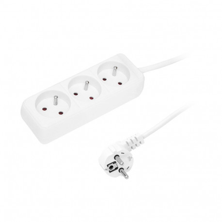 98-712# võrgupikendus pr-370p 3-pesaga maandusega 3m valge 3x1,5mm