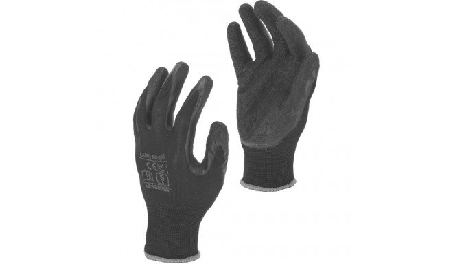 Lateksist mustad kindad l212207p, 12 paari, "7", ce, lahti