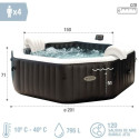 Täispuhutav spaa Intex 201 x 71 x 201 cm 795 L