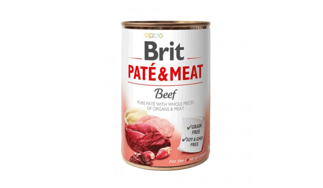 Wet Dog Food - BRIT Paté & Meat Beef & Turkey 400g Grain-Free