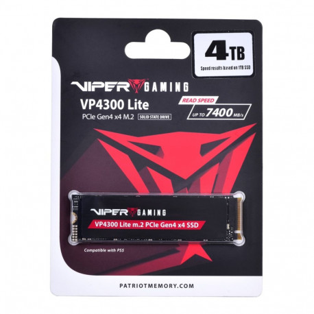 M.2 SSD - Patriot Memory VP4300 Lite 4TB PCIe 4.0 7400MB/s Read 6000MB/s Write