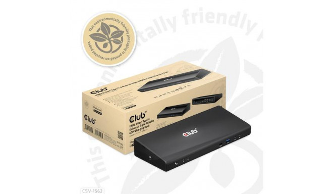 CLUB3D The CSV-1562 is an USB3.2 Gen1 Type-C Universal Triple 4K30Hz Charging Docking Station and is