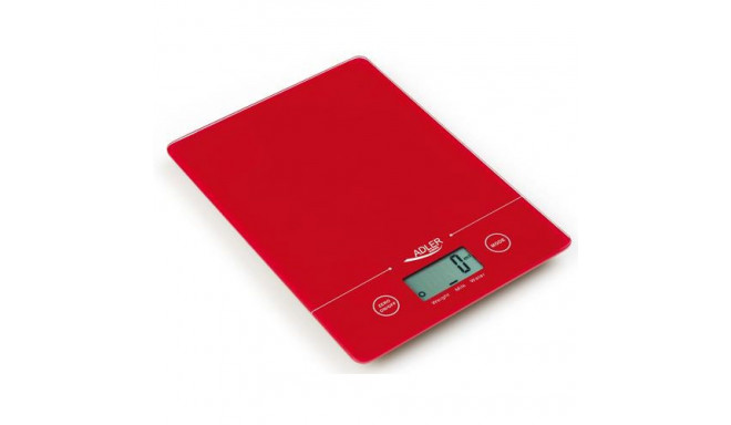 Adler AD 3138 Red Countertop Rectangle Electronic kitchen scale