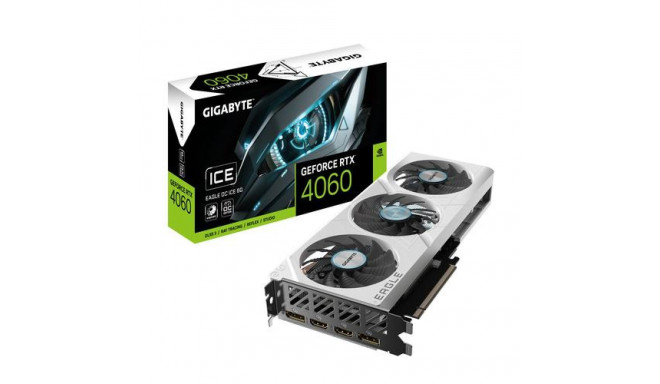 GIGABYTE GeForce RTX 4060 EAGLE OC ICE 8G Graphics Card - 8GB GDDR6, 128bit, PCI-E 4.0, 2505MHz Core