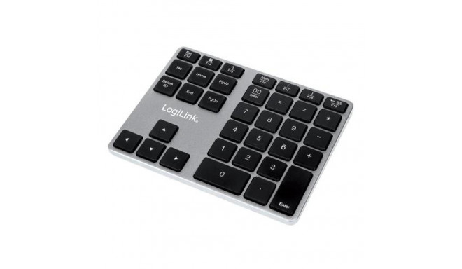 LogiLink ID0187 numeric keypad Universal Bluetooth Aluminium, Black
