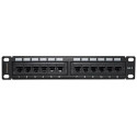 Intellinet Patch Panel, Cat6, 10&quot;, UTP, 1U, 12-Port, Black