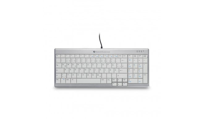 BakkerElkhuizen UltraBoard 960 Standard Compact keyboard Office USB QWERTZ Swiss Silver, White