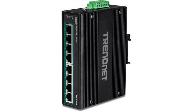 Trendnet TI-PG80B network switch Gigabit Ethernet (10/100/1000) Power over Ethernet (PoE) Black