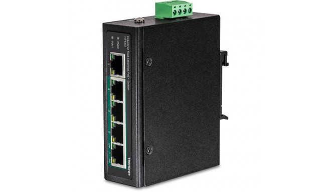 Trendnet TI-PE50 network switch Unmanaged Fast Ethernet (10/100) Power over Ethernet (PoE) Black