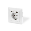 Digitus Safety socket for flush mounting with 2 USB ports