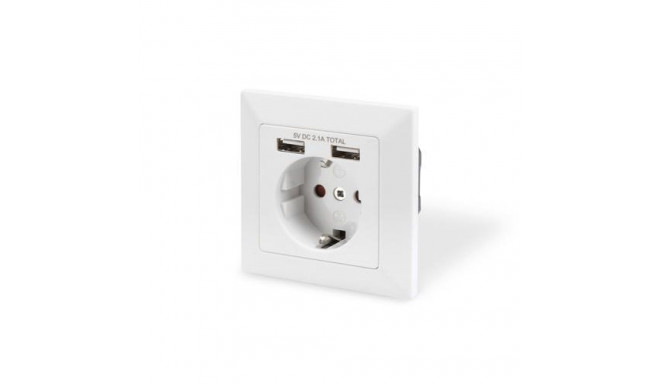 Digitus Safety socket for flush mounting with 2 USB ports