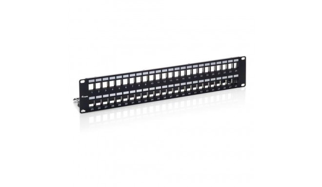 Equip 48-Port Keystone Cat.6 Shielded Patch Panel, Black