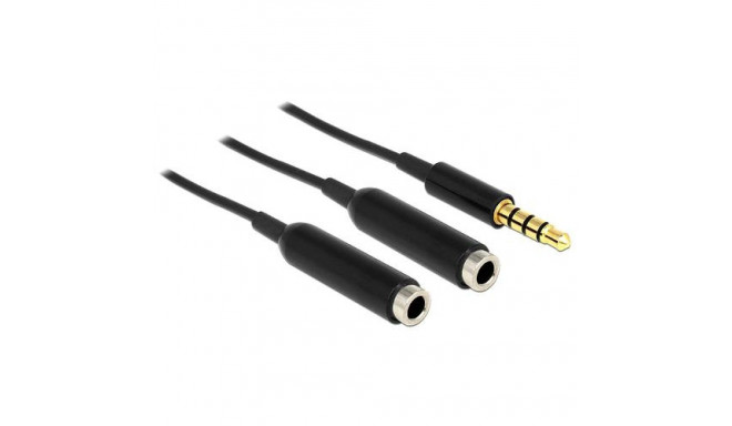 DeLOCK 65575 audio cable 0.25 m 3.5mm 2 x 3.5mm Black