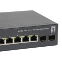 LevelOne 10-Port Web Smart Gigabit PoE Switch, 8 PoE Outputs, 2 x Gigabit SFP, 70W