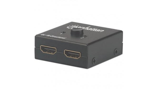 Manhattan HDMI Switch 2-Port, 4K@30Hz, Bi-Directional, Black, Displays output from x1 HDMI source to
