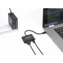Manhattan USB-C to HDMI and USB-C (inc Power Delivery), 4K@60Hz, 19.5cm, Black, Power Delivery to US