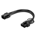 Savio AK-49 Kabel zasilajcy 6 pin - 8 pin (6+2) PCI-Express Black 0.18 m