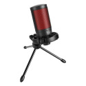 Savio wired gaming microphone with backlight tripod USB SONAR PRO Black, Red Game console microphone