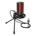 Savio wired gaming microphone with backlight tripod USB SONAR PRO Black, Red Game console microphone