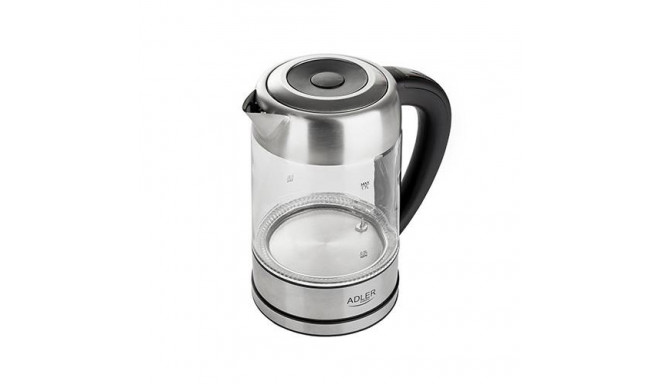 Adler AD 1247 NEW electric kettle 1.7 L 2200 W Hazelnut, Stainless steel, Transparent