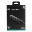 Deltaco UH-481 interface hub USB 3.2 Gen 2 (3.1 Gen 2) Type-A 1500 Mbit/s Black