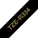 Brother TZE-R334 label-making tape Gold on black