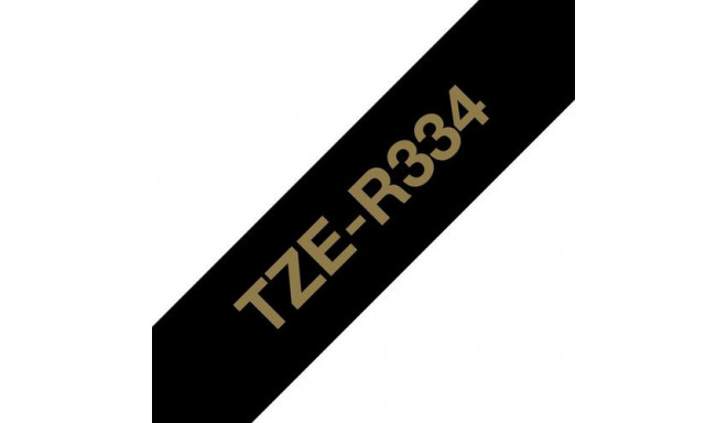 Brother TZE-R334 label-making tape Gold on black