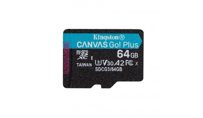 Kingston Technology Canvas Go! Plus 64GB microSDXC Canvas Go Plus 170R A2 U3 V30 Single Pack w/o ADP